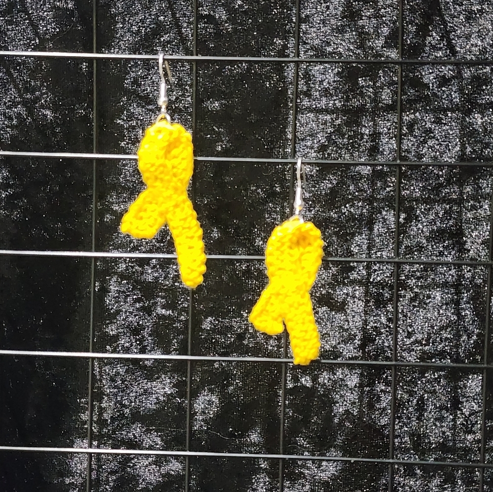 Crocheted Childhood Cancer Awareness Earrings